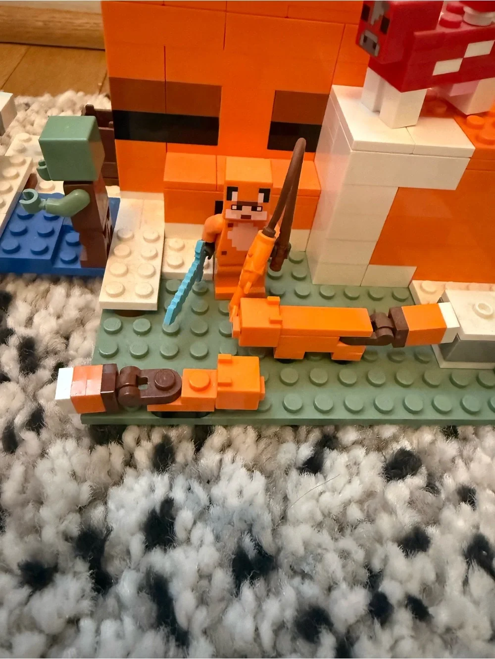 Lego Minecraft Orange and White Fox Family Build Set